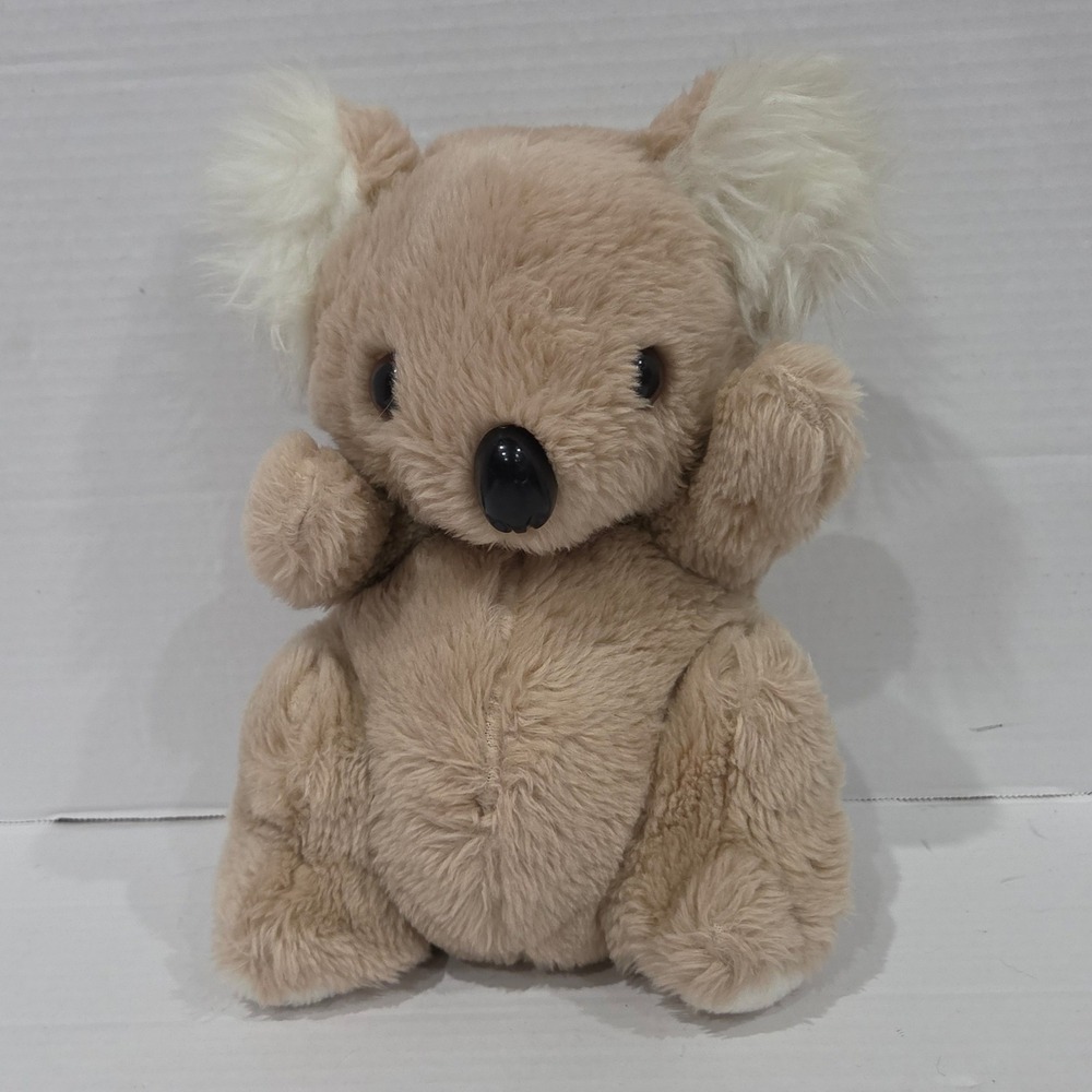Vintage 1979 Dakin Koala Bear Plush Stuffed Animal Tan White Fluffy Ears Korea